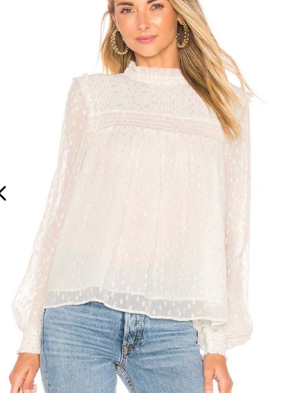 Frame Smocked Metallic Top Size Medium *sold out online*